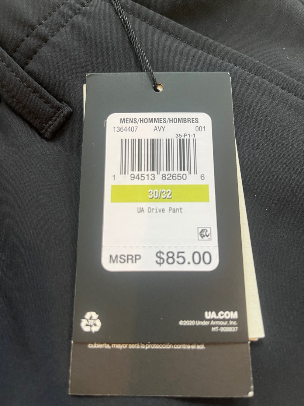 Under Armour Men's Black Performance Golf Pants - Picture 2 of 3